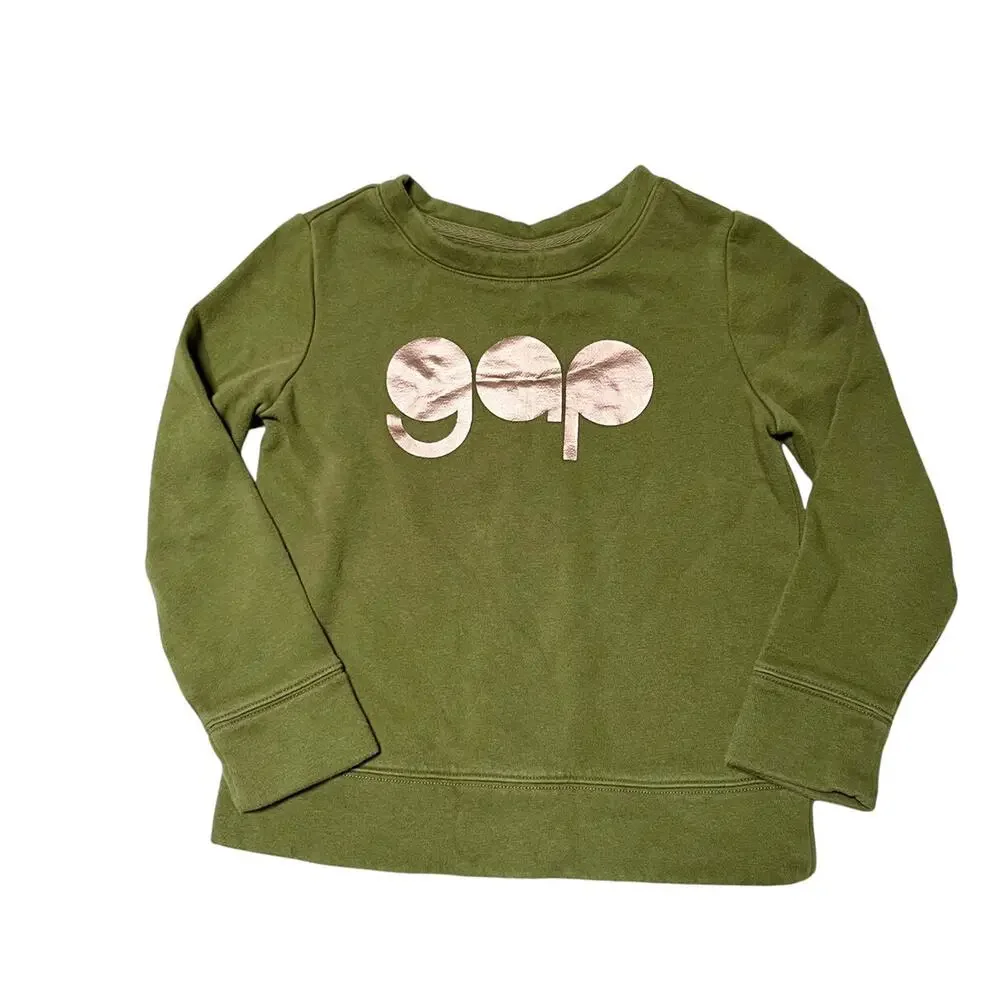 Gap Metallic Logo Pullover Sweatshirt Size 6/7